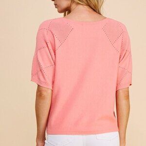 Peach Rose- Dolman Diamond Pointell Top